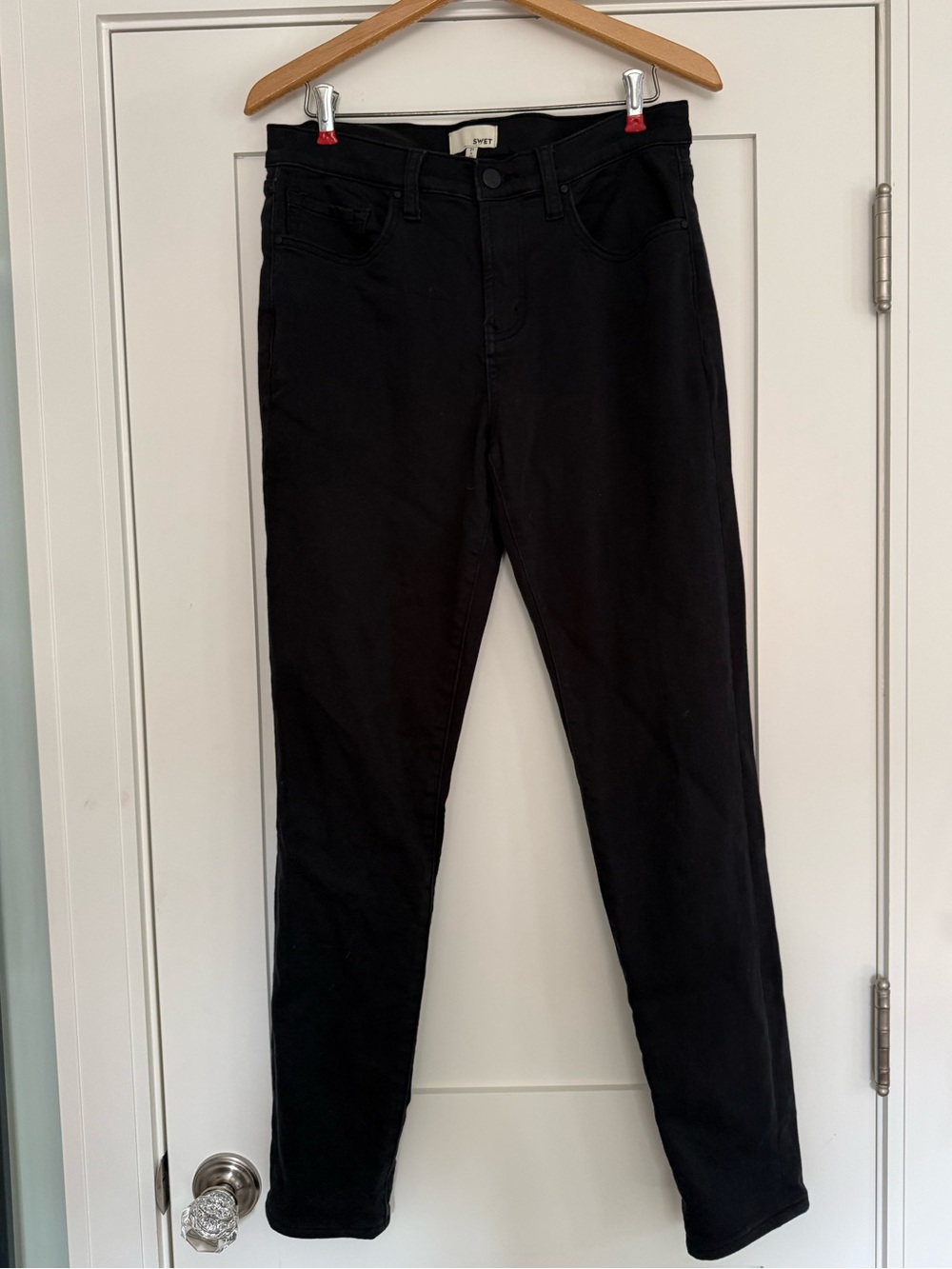 SWET Tailor Men's Black Chino Pants - Classic Straight Fit Stretch